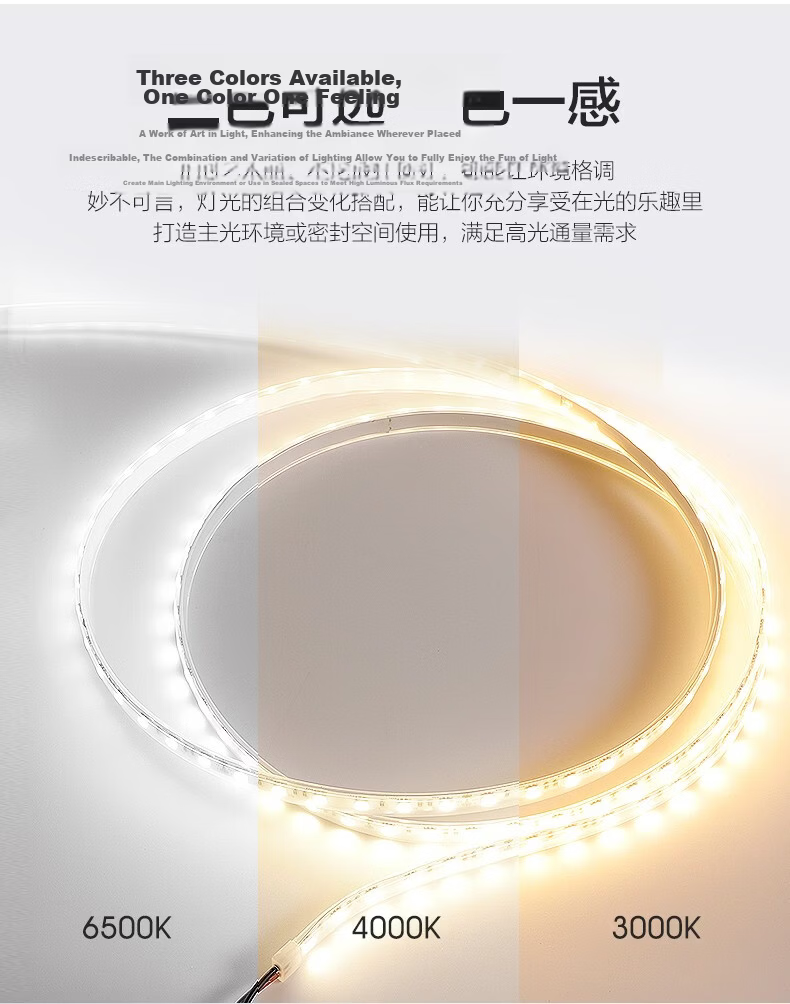 NVC LED Silicone Soft Light Strip 24V Low Voltage Waterproof Embedded 5m Pack - 12x12mm Front Emitting Warm White 4000K 2