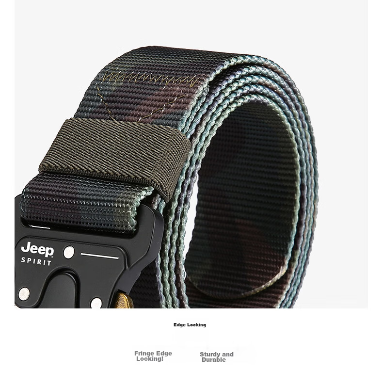 JEEP SPIRIT Magnetic Buckle Functional Belt for Men, Casual Outdoor Canvas Woven Nylon Canvas Military Training Belt 15