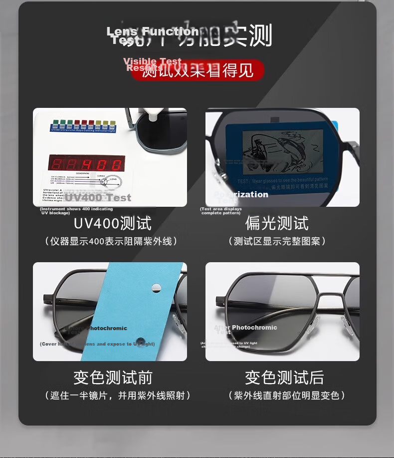 GOGOSOON Premium Aluminum-Magnesium Polarized Photochromic Sunglasses for Driving And Fishing, UV Protection Men's Sunglasses 7