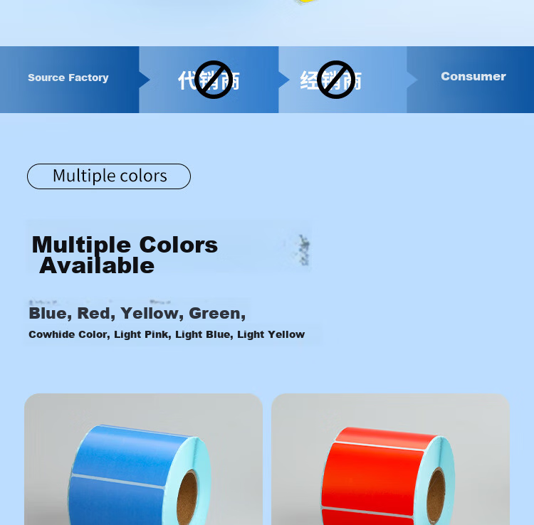 Surada 80x60mmx800 Color Thermal Label Paper, Cowhide Color Thermal Paper, Colored Label Paper, Colored Thermal Printing Paper, Self-Adhesive Label Roll, BQ-0161 3
