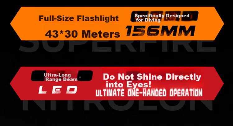 SupFire Professional Diving Flashlight High Brightness Waterproof Long Battery Life Outdoor Underwater Night Diving Sea Fishing Light 4