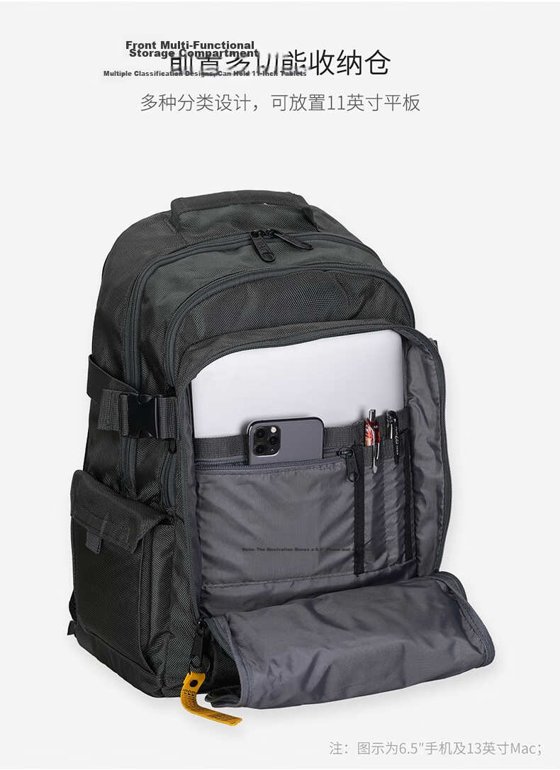 CAT Backpack Lightweight Laptop Bag 15/16 Inch Business Backpack Large Capacity Simple Outdoor Men's Gray Green 84033 7