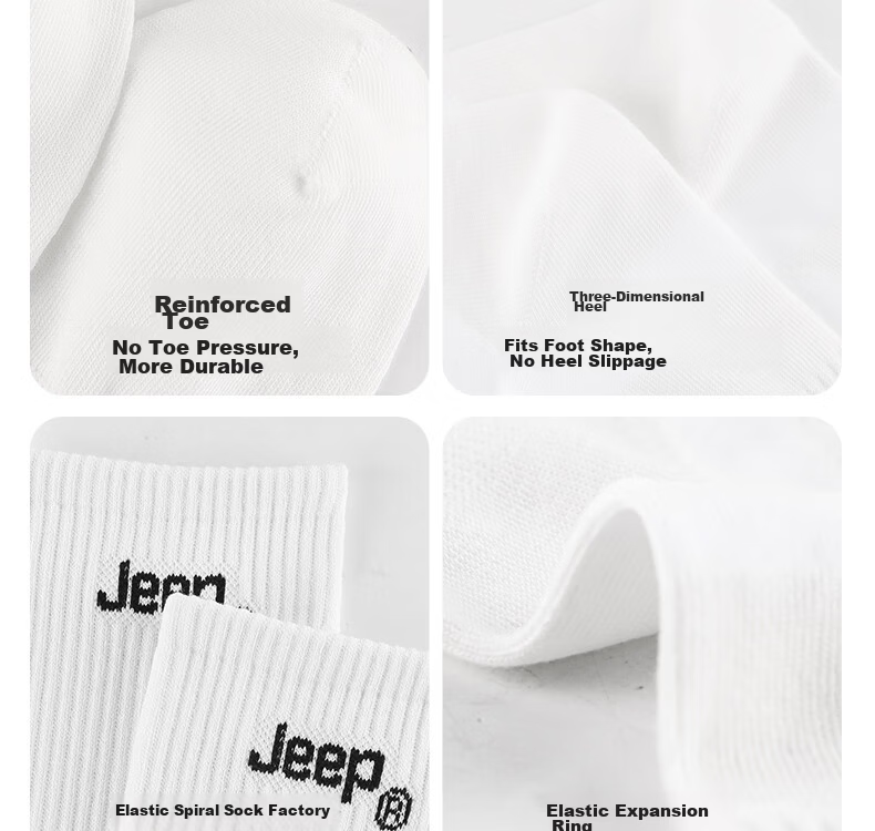 Jeep Men's Sports Socks (6 Pairs) Running Basketball Socks Sweat-Absorbing Anti-Slip Breathable Casual Socks for Men and Women 19