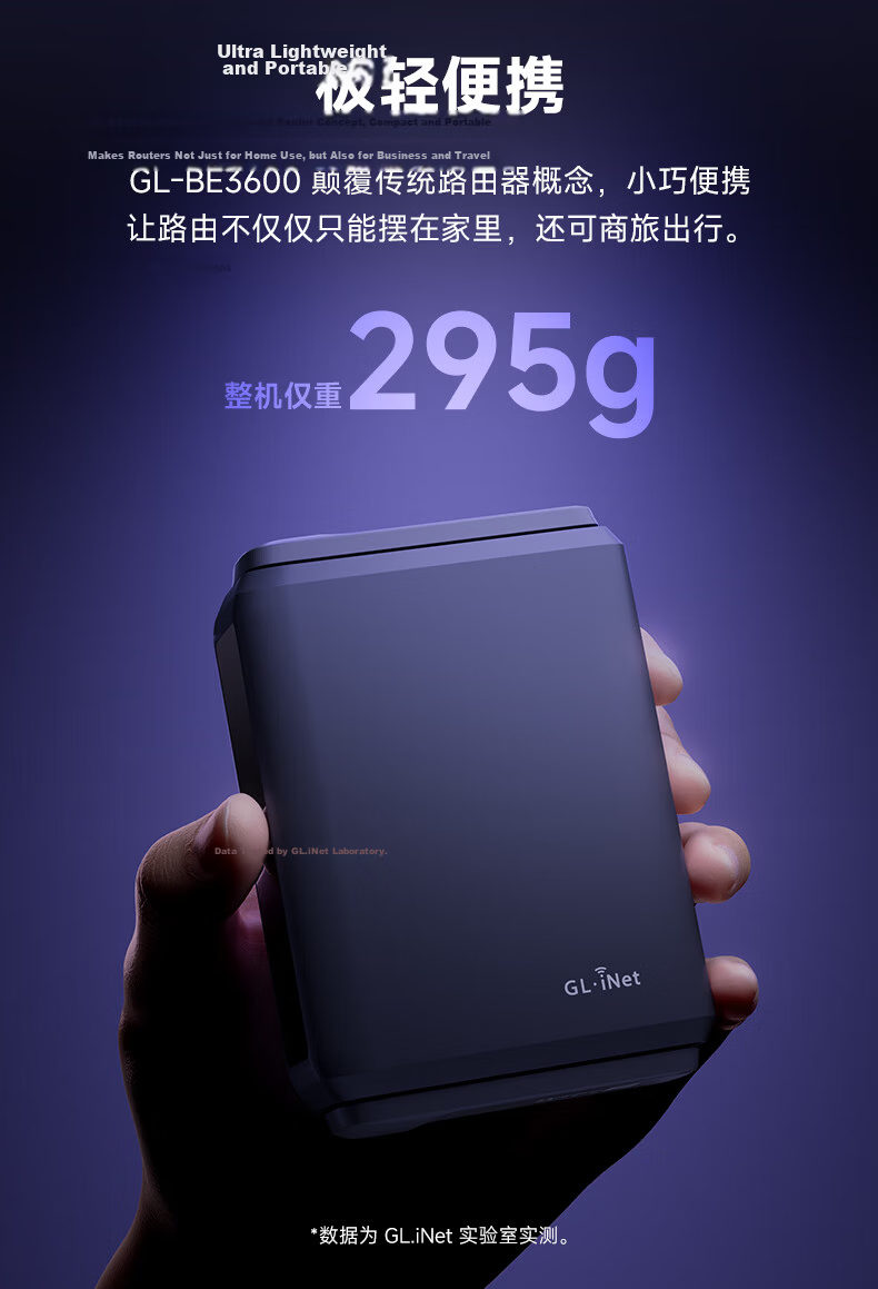GL·INET Router BE3600 WiFi7 Home Wireless Gigabit Soft Router Qualcomm Quad-Core Processor Dual 2.5G Ports PD Power Supply Network NAS with USB 3.0 4