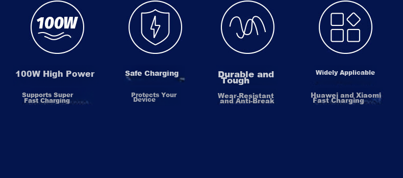 BIAZE Type-C Data Cable, 6A Super Fast Charging 100W/66W, Huawei 5A Charging Cable for Mate60 Honor/Pura70Pro Xiaomi Android Phones, Car Charger, Tablet 2
