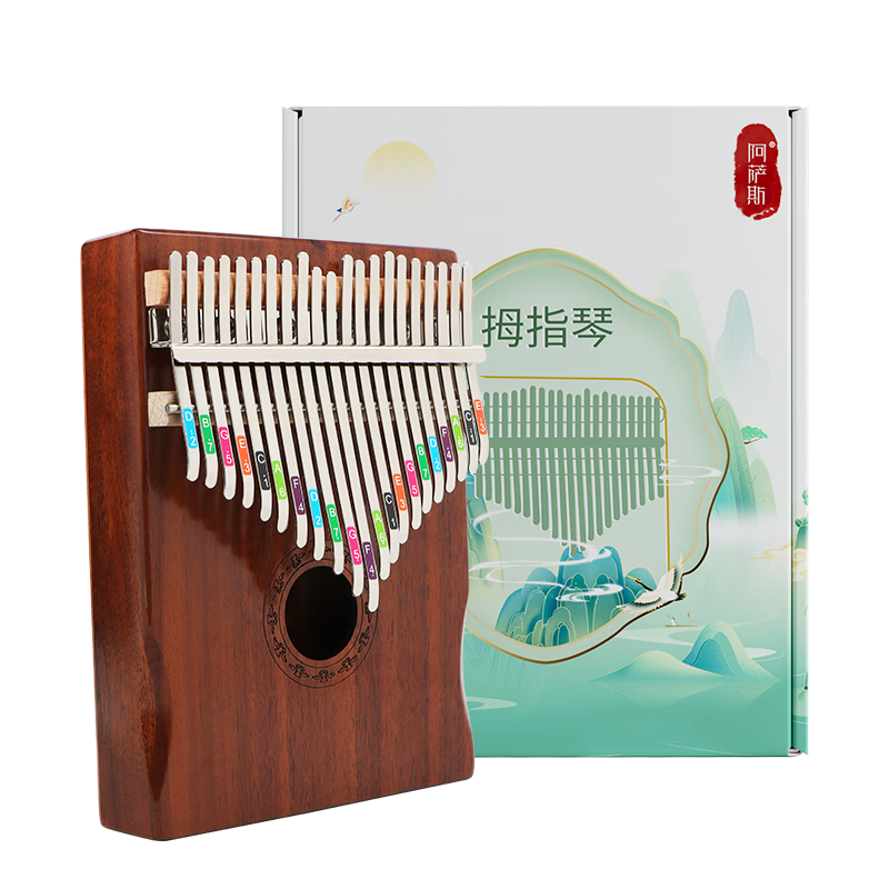 Asasi Kalimba Thumb Piano, 21 Keys, Rosewood, Portable Finger Piano for School Students And Children, Birthday Musical Instrument Gift