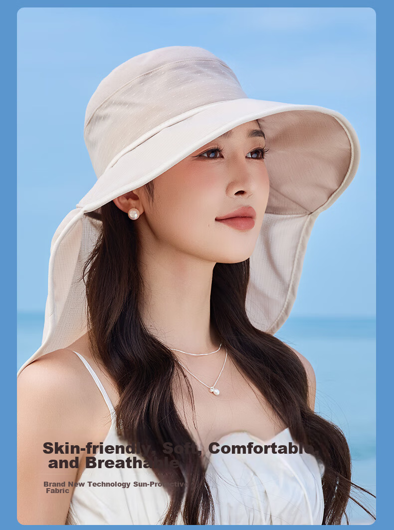 TUCANO Sun Protection Hat for Women, Detachable Visor Hat with Neck Guard, Outdoor Face-Covering UV-Resistant Hat for Summer Tea Picking 10