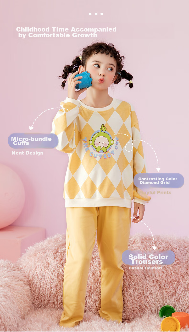 Fenteng Children's Pajamas for Boys, Pure Cotton Spring Season Sleepwear for Older Boys, Wearable Outside, Boys' Loungewear Q9X24790048 2