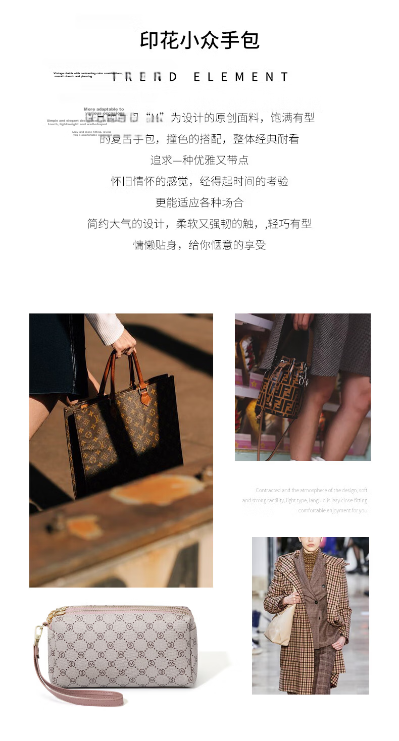 GOLF Handbag, Women's Purse, Large Capacity, Double-Layer Clutch, Long Coin Purse, Card Holder, Phone Pouch, Fashionable Bag 7