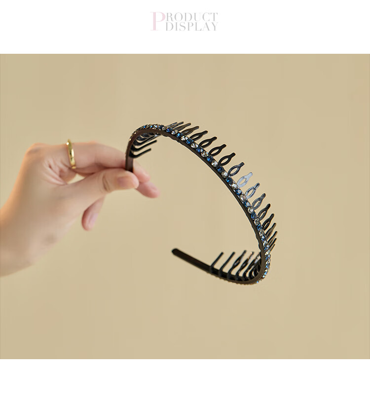 CHIMERA Elegant Rhinestone Headband, Simple Long-Toothed Wavy Hair Clip for Face Washing And Styling, Mid-Autumn Festival Gift 7