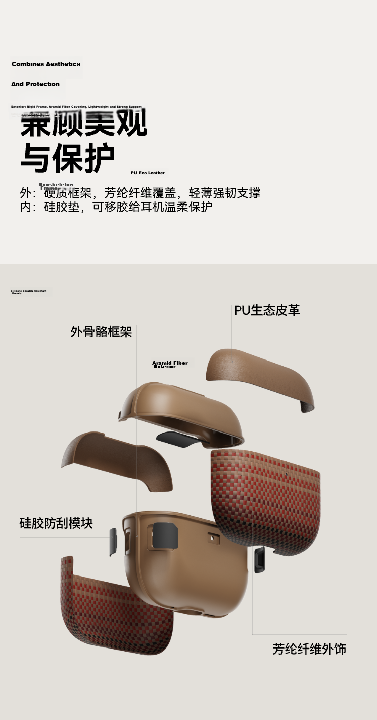 PITAKA Apple AirPods Pro 3 Case MagSafe Wireless Charging Compatible Aramid Fiber Drop-Resistant Slim Skin-Friendly Anti-Fingerprint Sunset 3