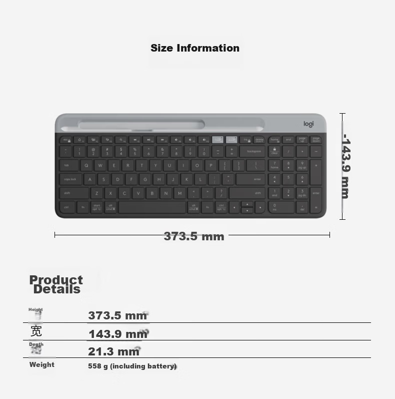 Logitech K580 Enterprise Wireless Bluetooth Ultra-Thin Quiet Office Keyboard Dual-Mode External Thin Film Portable Multi-Screen Ultra-Thin Keyboard - Zhuyu Pink [Order Bonus] 11