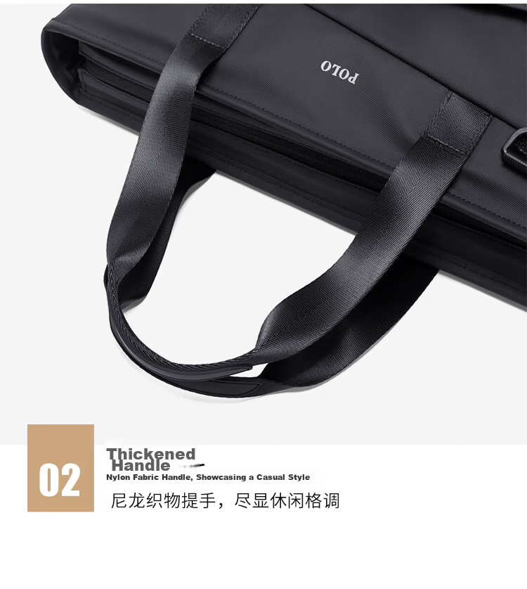 POLO Business Briefcase Expandable Men's Handbag 14/15.6 Inch Laptop Bag Shoulder Bag Gift for Boyfriend 24