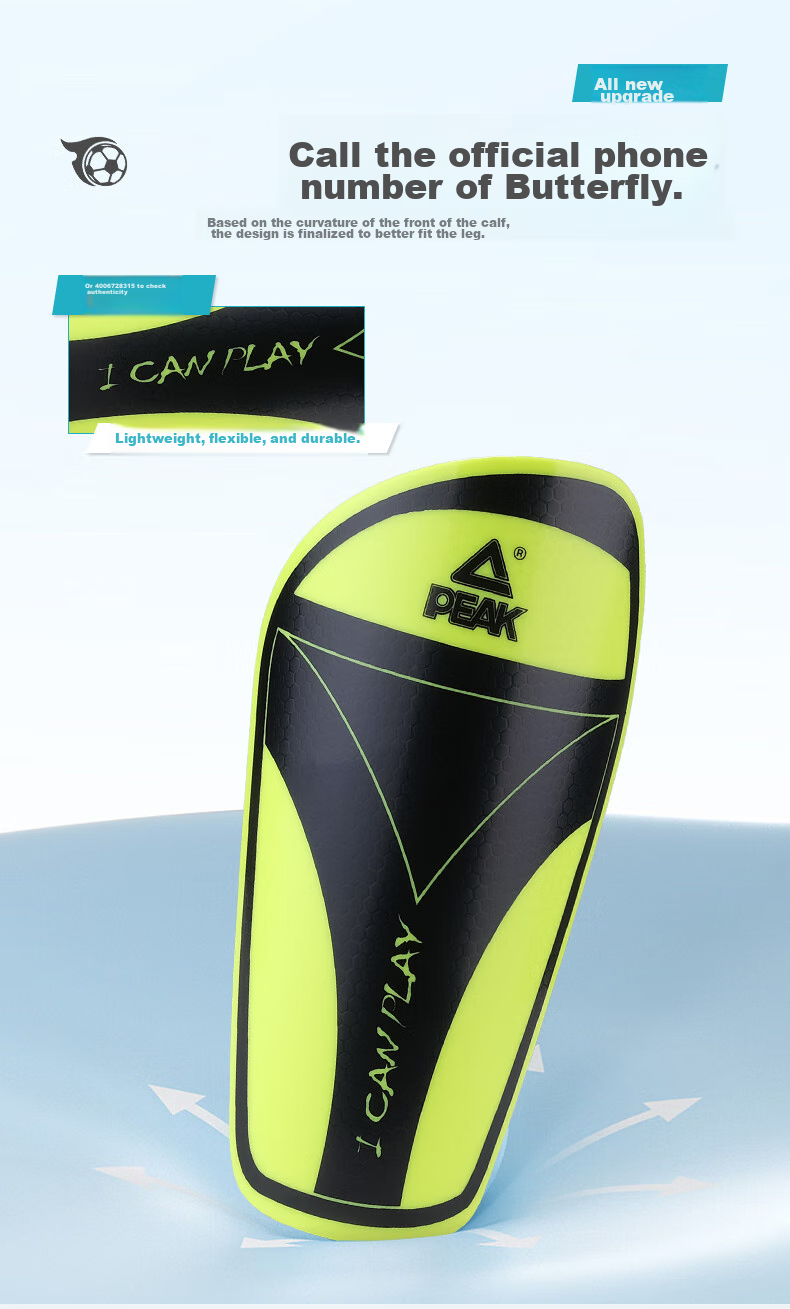 PEAK Soccer Shin Guards for Adults And Children Aged 6-12 Protective Gear Training Competition Shin Protectors Equipment Insert-Type with Straps 7
