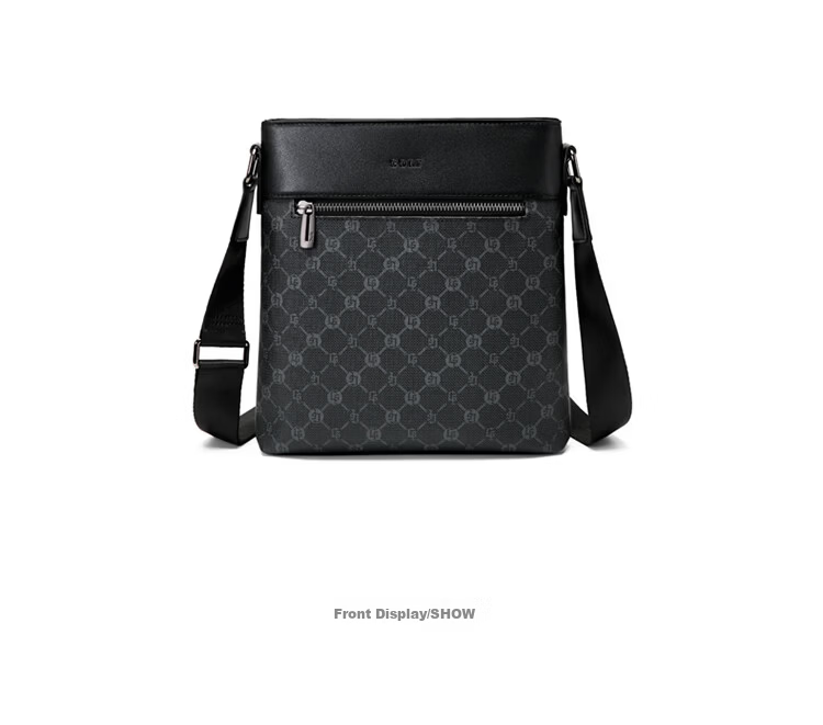 GOLF Men's Large Capacity Vintage Print Single Shoulder Crossbody Bag Vertical Style iPad Compatible Business Casual Small Square Bag Black Gift for Boyfriend and Father 13