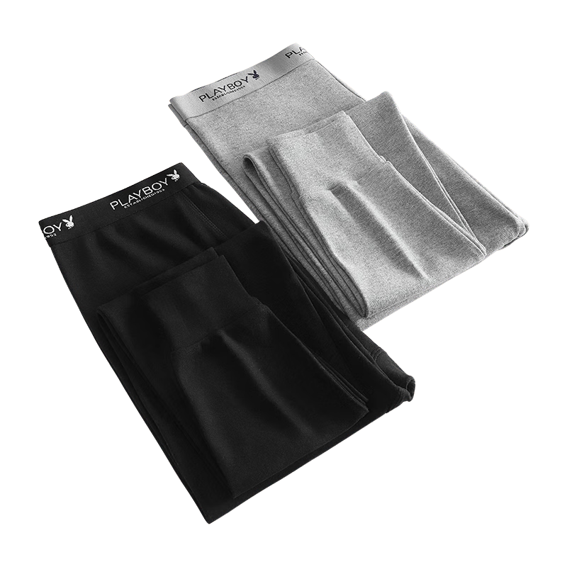 PLAYBOY Men's Thermal Underwear, Pure Cotton Antibacterial Long Johns, Warm Cotton Pants for Autumn And Winter, Minge