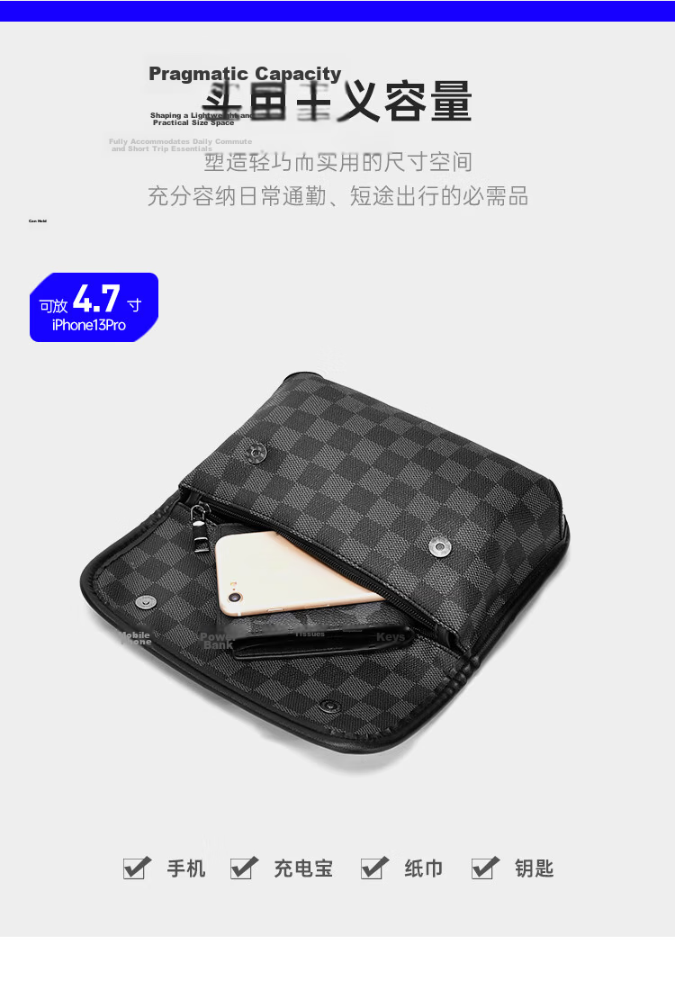 Mark Fairwhale Luxury High-End Crossbody Shoulder Bag Men's Commuter Backpack Chest Bag Portable Small Phone Bag Small Shoulder Bag 11