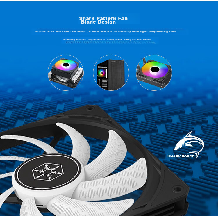Silverstone 120mm Q120 Hamburger Fan, White Reverse Blade Fan (Upper And Lower Double-Layer Structure/outflow/PWM/ARGB/larger Blade Frame) 3