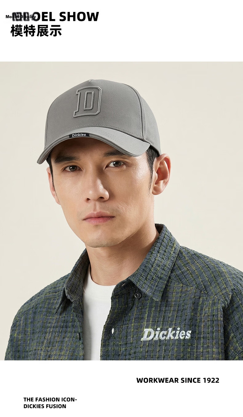 Dickies Lightweight Breathable Baseball Cap Men Sunshade Slim Face Soft Top Pure Cotton Sun Protection Outdoor Duckbill Hat Women Dark Gray 15