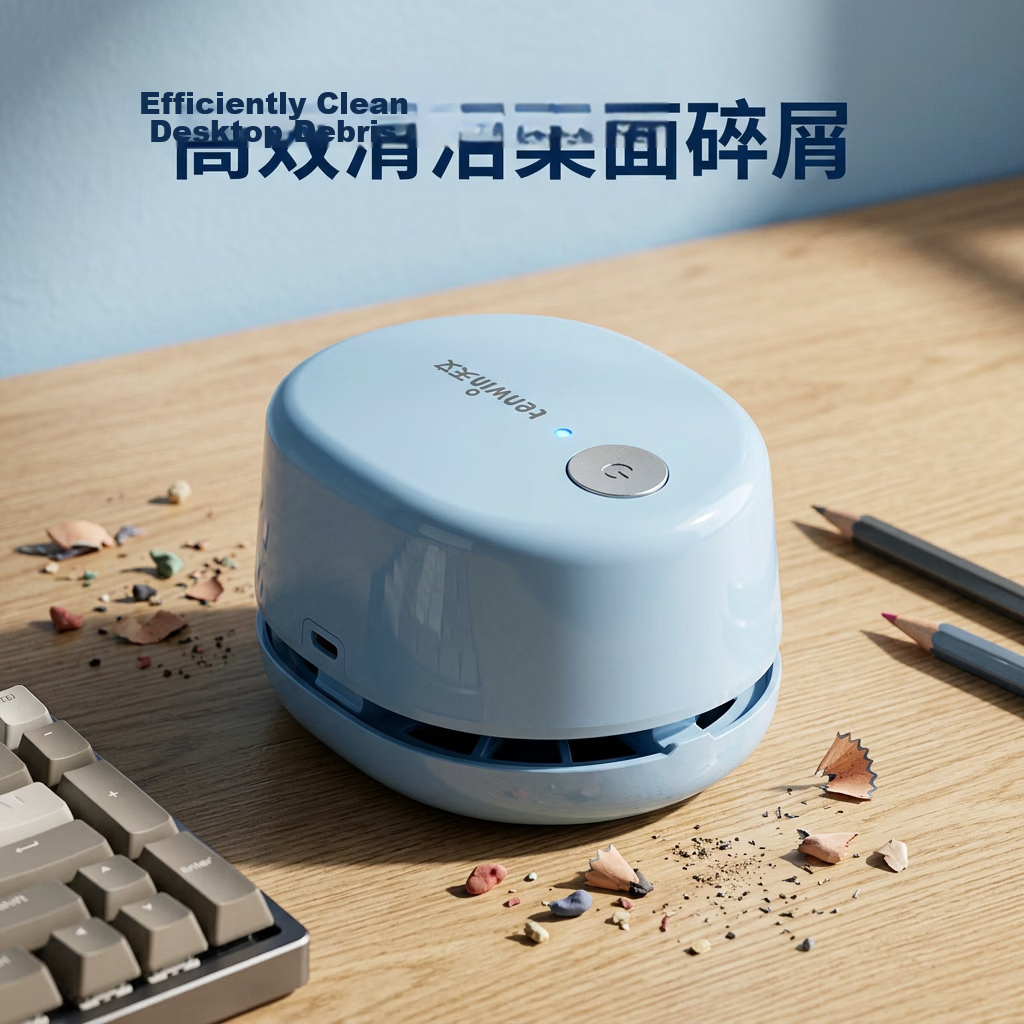 TEN-WIN Student Stationery Smart Rechargeable High-Power Desktop Vacuum Cleaner Mini Keyboard Dust Cleaning Assistant Eraser Shavings Cleaner 8053-1