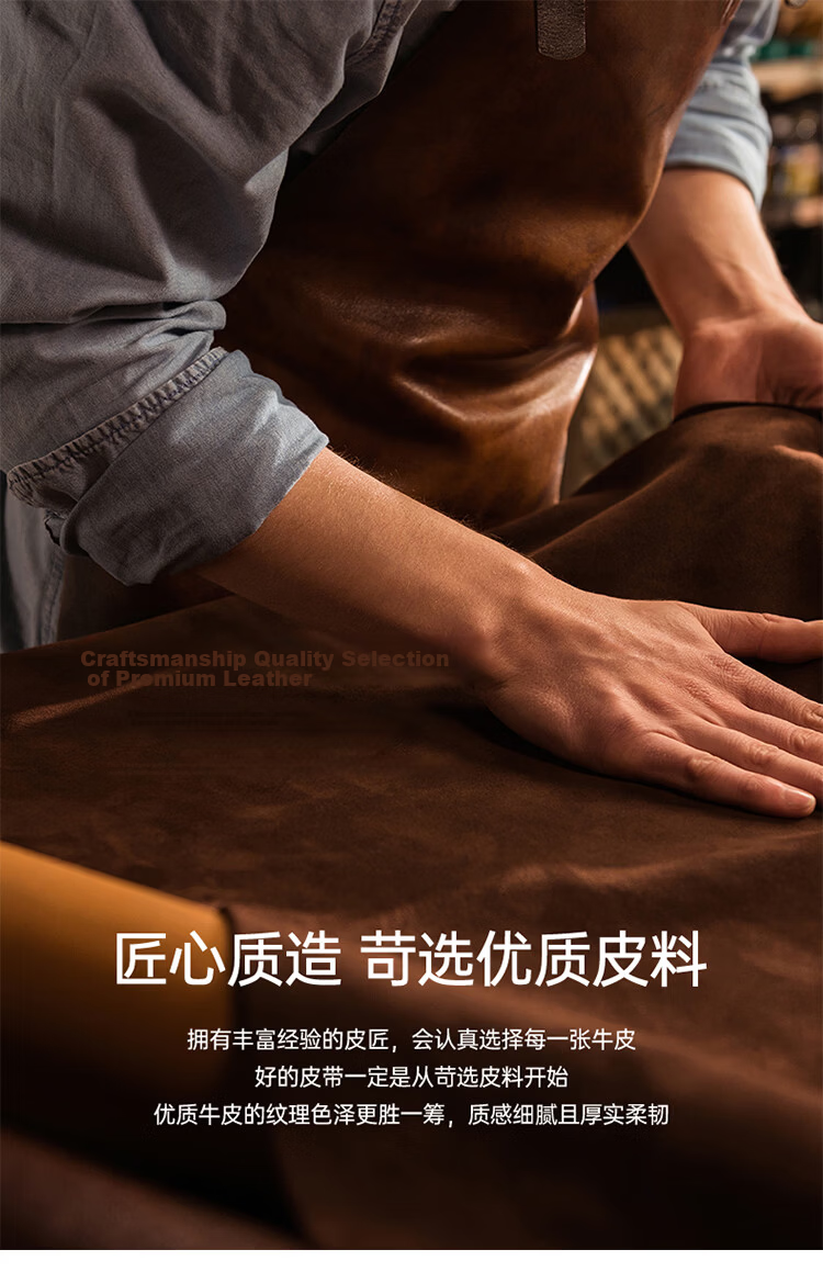 HLA Men's Genuine Leather Business Casual Pin Buckle Belt Birthday Gift for Boyfriend New Versatile Style 7
