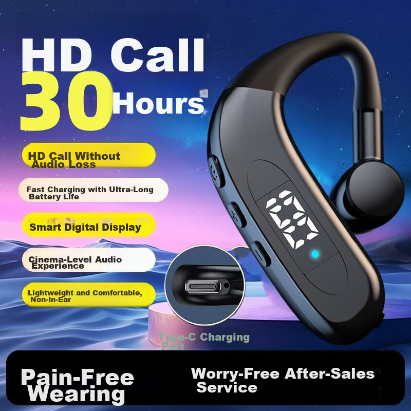 Guiyin A18 2026 New Wireless Bluetooth Earphones Ear-Hook Long Battery Life Sports Running Driving Noise Cancelling Compatible with Huawei Apple Oppo Xiaomi Vivo