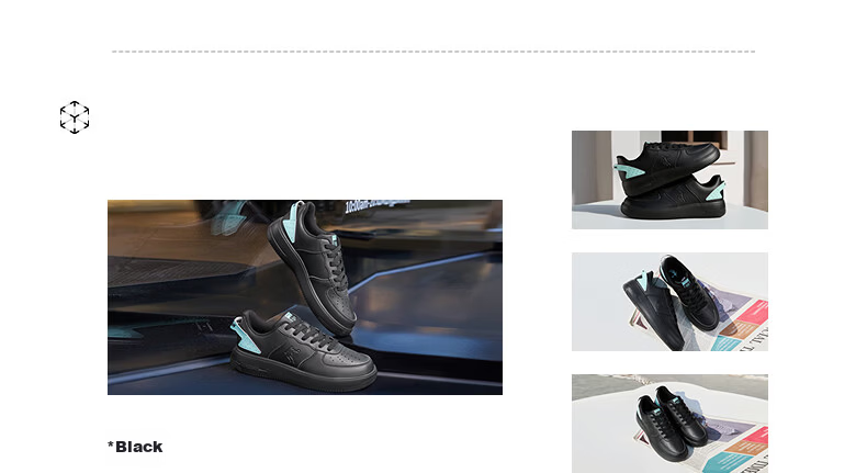 QIAODAN Men's Sneakers, Skateboard Shoes, Sports Shoes, Leather Upper, Air Force One Style, Casual Versatile Thick-Soled Height-Increasing White Shoes 24