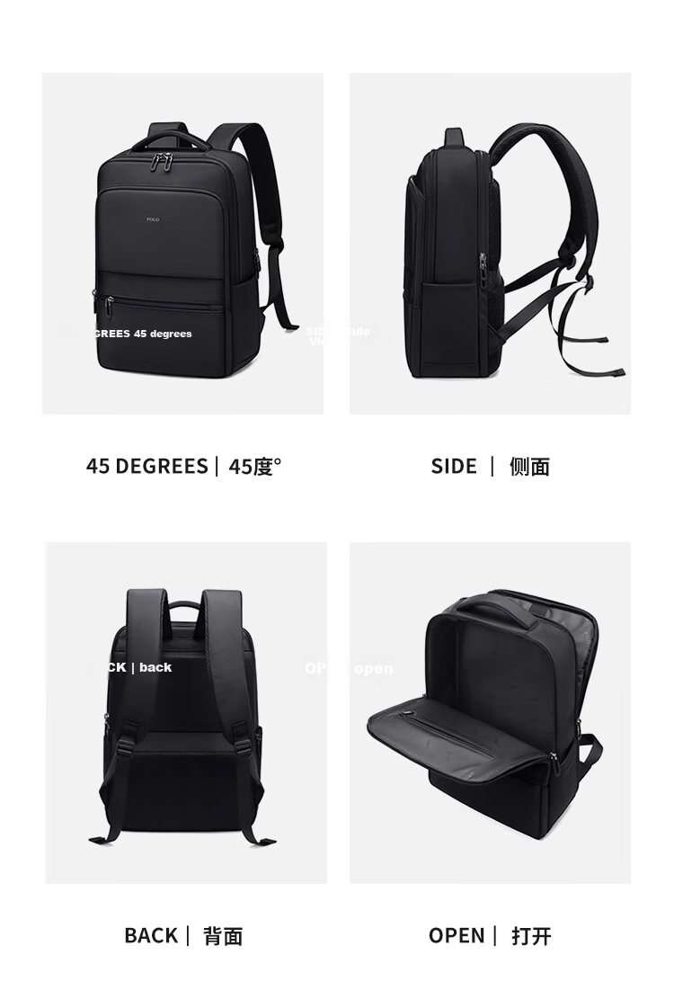POLO Men's Business Backpack 15.6/16 Inch Laptop Bag Large Capacity Commuter Travel Bag 24