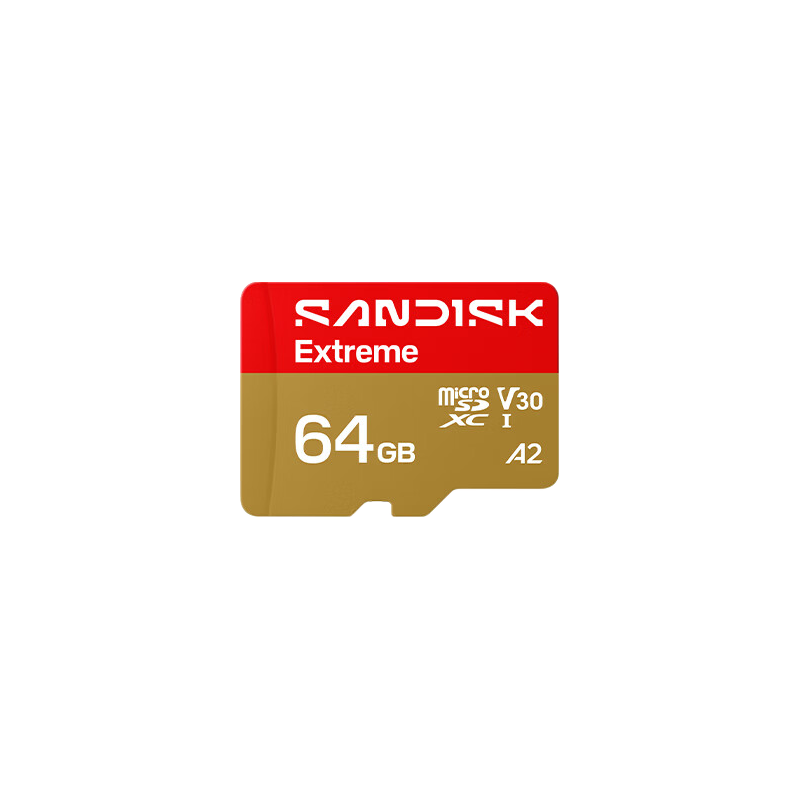 SanDisk 64GB TF (MicroSD) Memory Card Upgraded Version High-Speed Gold Card A2 V30 U3 Compatible with DJI Pocket 4/Action 6 Sports Camera Storage Card