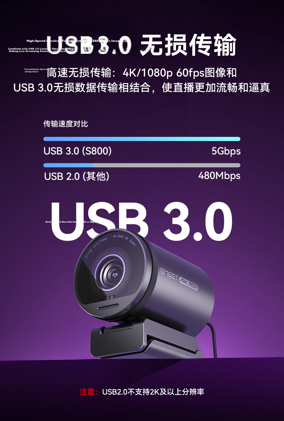 EMEET Yimi S600 Live Streaming Camera, 4K Ultra HD Beauty Enhancement, Computer Video Conference Online Class USB External Webcam with Desktop Stand 13