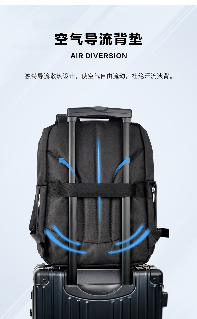 LEXON Backpack Business Laptop Bag for 14/15.6/16 Inch Notebooks, Travel Backpack for Men, Gray Schoolbag 9
