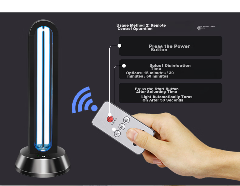Yichen 380,000 UV Sterilization Lamp for Home Use, Ozone Deodorizing And Disinfecting Light, Germicidal Lamp, Portable Kindergarten Mite Removal Remote Control 12