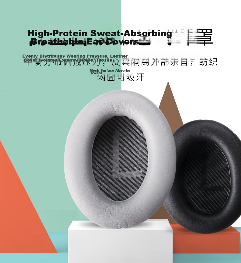 PENGGU Replacement Headband Cover for Bose QC35 QC45 Headphones Soft Sponge Noise Cancelling Accessories with Velcro - Gray 5