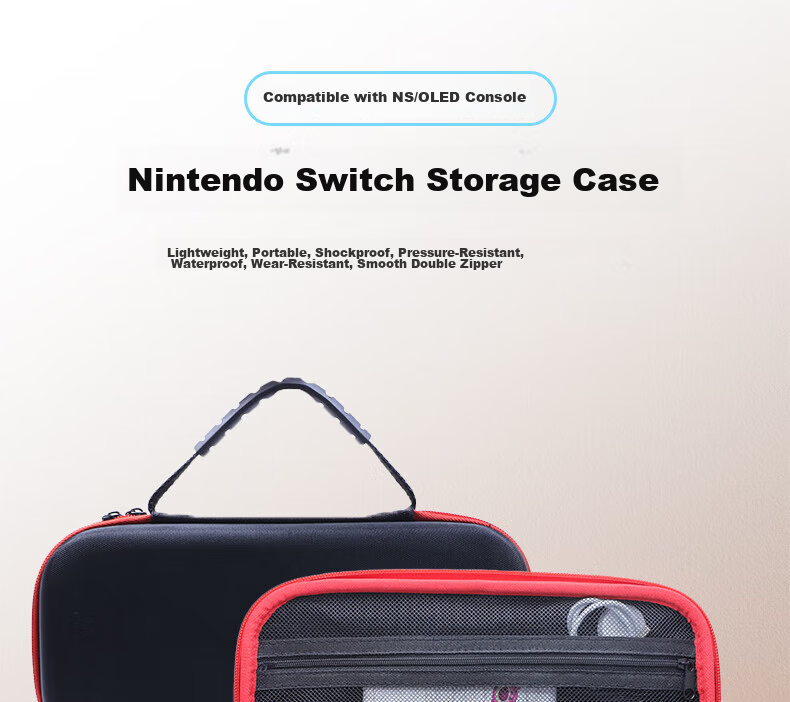 ESCASE Nintendo Switch Storage Case Protective Cover NS/OLED Handheld Console Multifunctional Portable Large Capacity Protective Bag Shockproof Shell Storage Pouch 1