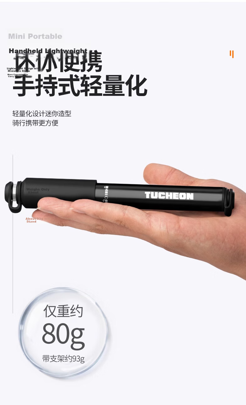 Ousen Portable Mini Bicycle Pump Road Mountain Bike Emergency Cycling Inflator Pump 11
