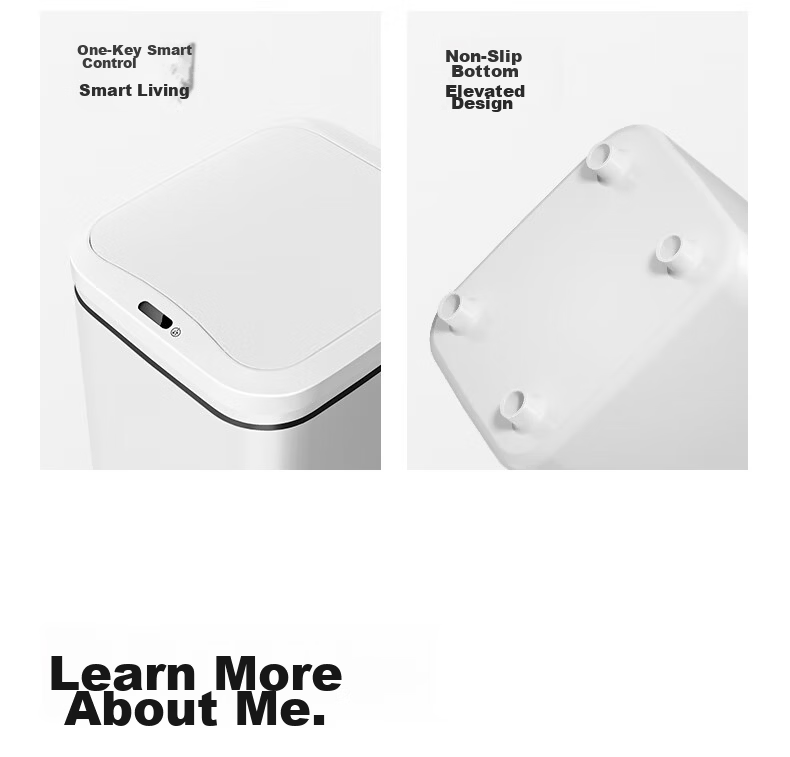 Wuyuehua Smart Sensor Trash Can, 13L Capacity, for Bathroom, Living Room, Kitchen, Large Rechargeable Version for Home Use 19