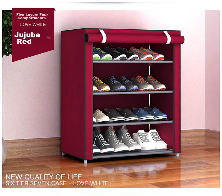 Shuranjia Simple Dustproof Multi-Layer Shoe Rack Storage Cabinet Small Shoe Rack for Rental Dormitory Entrance 8