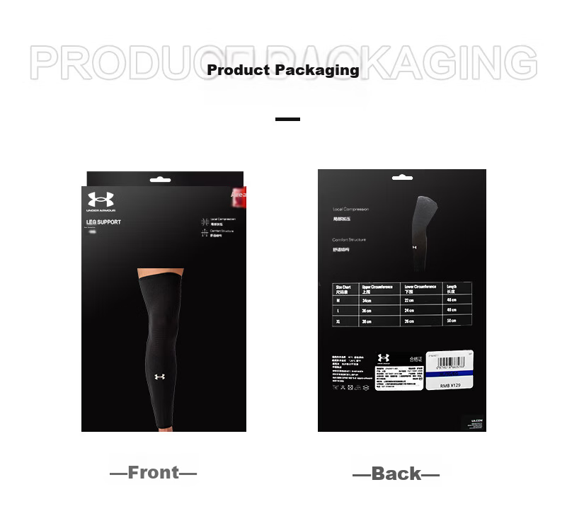 Under Armour Sports Full Leg Knee Protection Guard for Men and Women Fitness Training Cycling Running Football Basketball Socks Black Size M 4