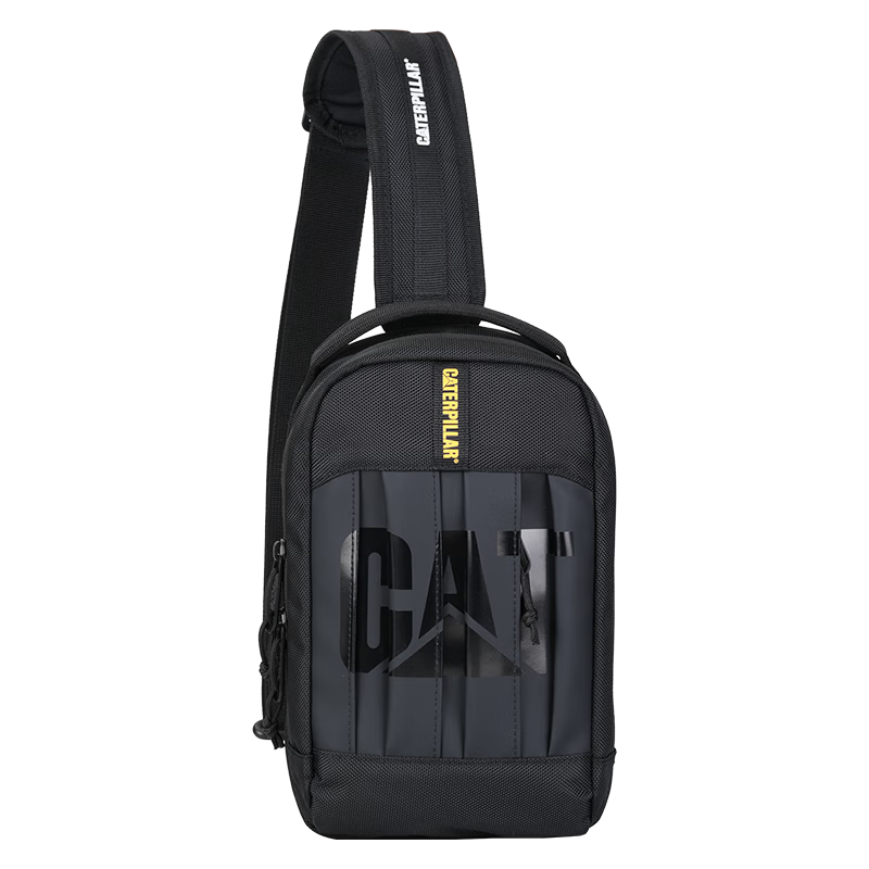 CAT Waist Bag Lightweight Chest Bag Outdoor Small Bag Sports Trendy Vertical Crossbody Shoulder Bag Multifunctional Black 84564
