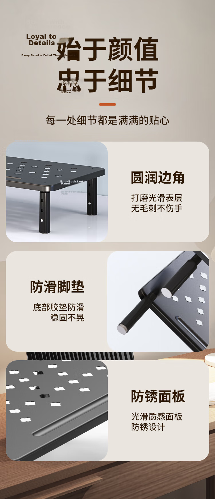 NVV Monitor Riser Laptop Stand Desktop Computer Monitor Stand Desk Organizer Keyboard Storage Base NP-14 14