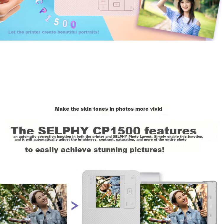 Canon CP1500 Mobile Wireless Photo Printer Home Thermal Sublimation Compact Portable Photo Printer CP1500 White Package 1 14