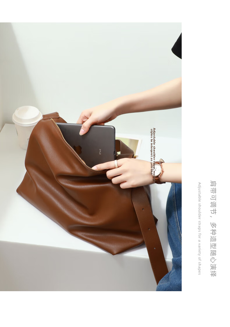 Viney Large Capacity Cowhide Tote Bag for Women Shoulder Crossbody Underarm Bag Birthday Gift High-End Feel for Girlfriend Wife 13