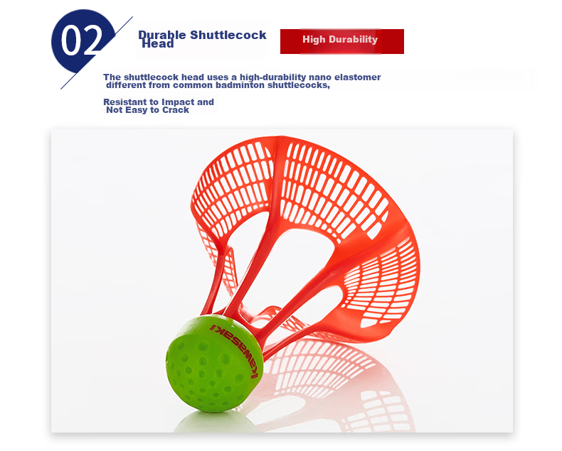 KAWASAKI Outdoor Durable Windproof Plastic Badminton Shuttlecocks Set of 3 4