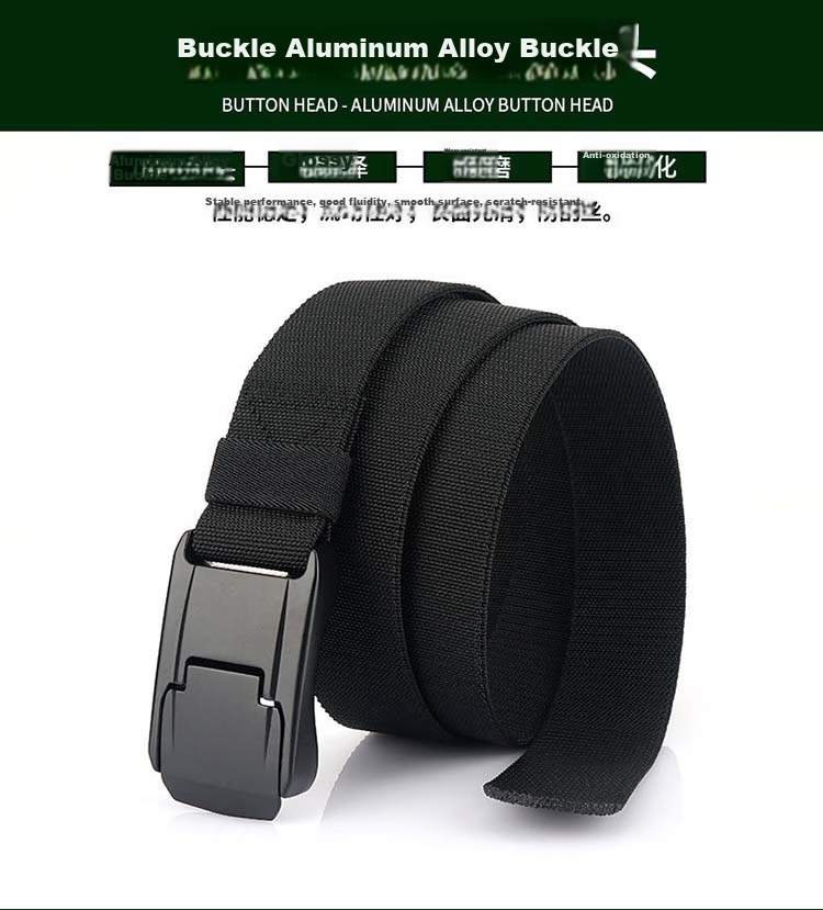 Extreme Tactical Men's Quick-Release Buckle Woven Belt Outdoor Workwear Trendy Canvas Elastic Casual Military Training Waistband 9