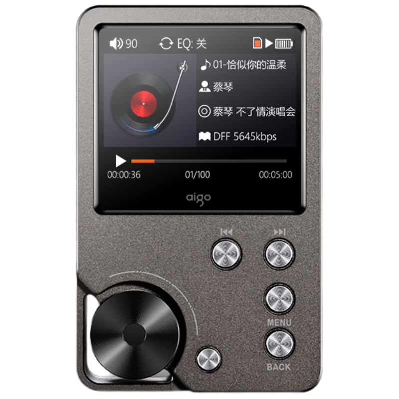 Aigo EROS TEN Wireless Sports MP3 Lossless Music Player HIFI Mini Clip DSD Student Gray