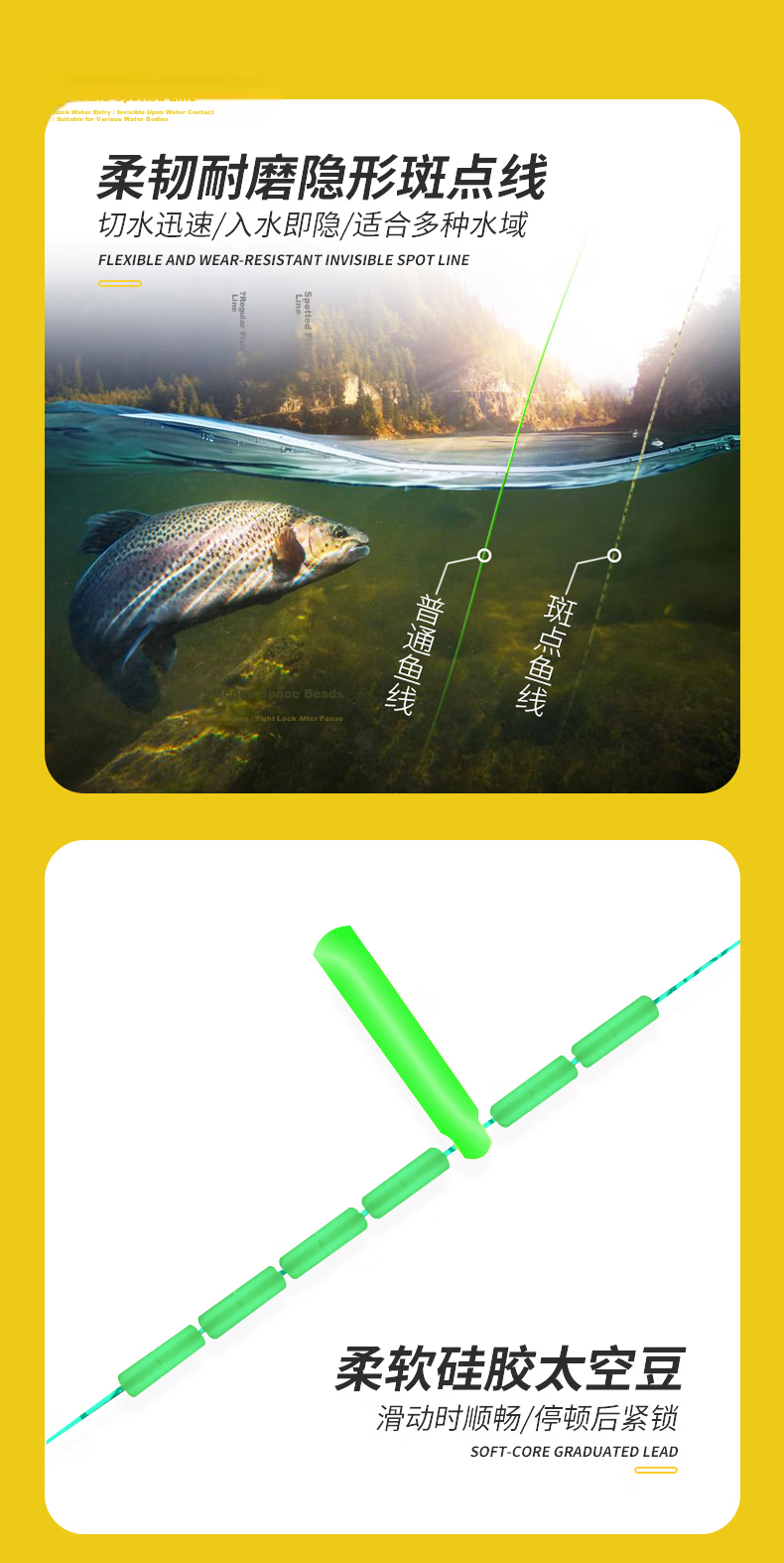 Taiyu Pre-Tied Fishing Line Set with Main Line, Leader Line, And Figure-Eight Ring Combination Kit for Pole Fishing 3