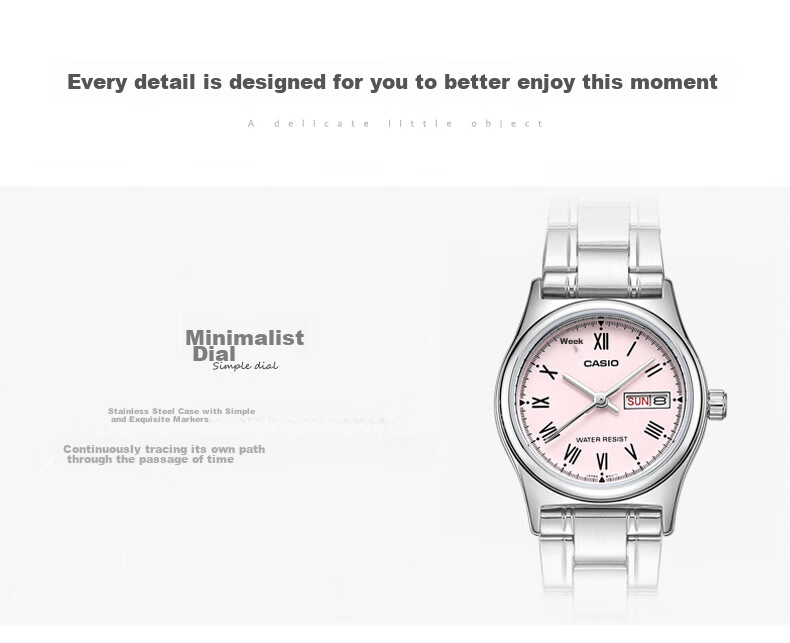CASIO Women's Watch Simple Elegant Analog Quartz LTP-V006D-1B Valentine's Day Gift for Girlfriend 4