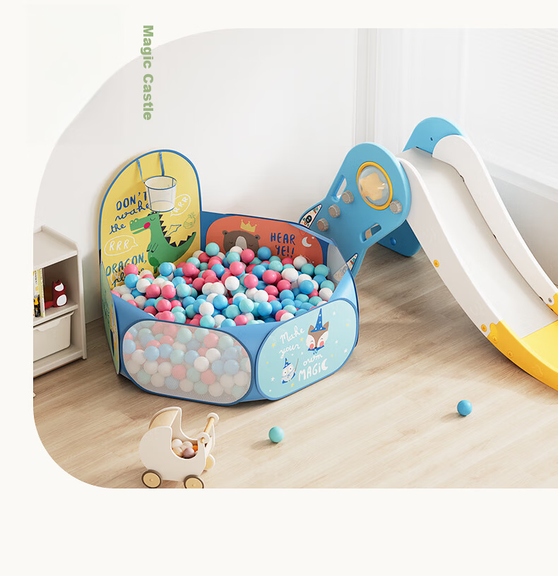 BG-BABYGO Ocean Ball Pool, Indoor Baby Chewable Boba Ball, Elastic Infant Toy, Thickened Safe Odorless 14