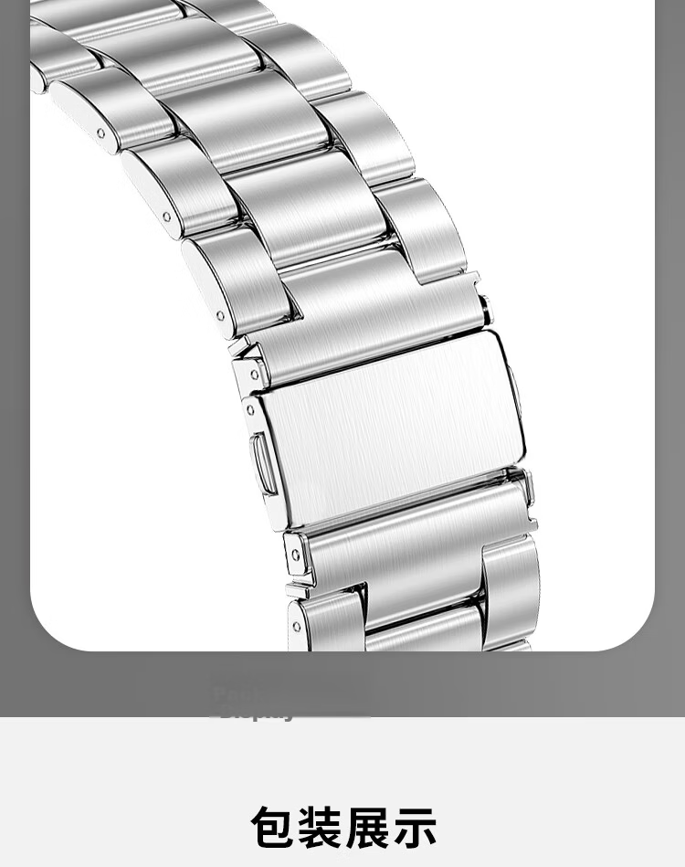 MSSM Compatible Apple Watch Band Metal Stainless Steel iWatch Band S11/Ultra3/S10/9/SE3 Apple Three-Link Stainless Steel Band - Graphite Black 41/40/38MM 8