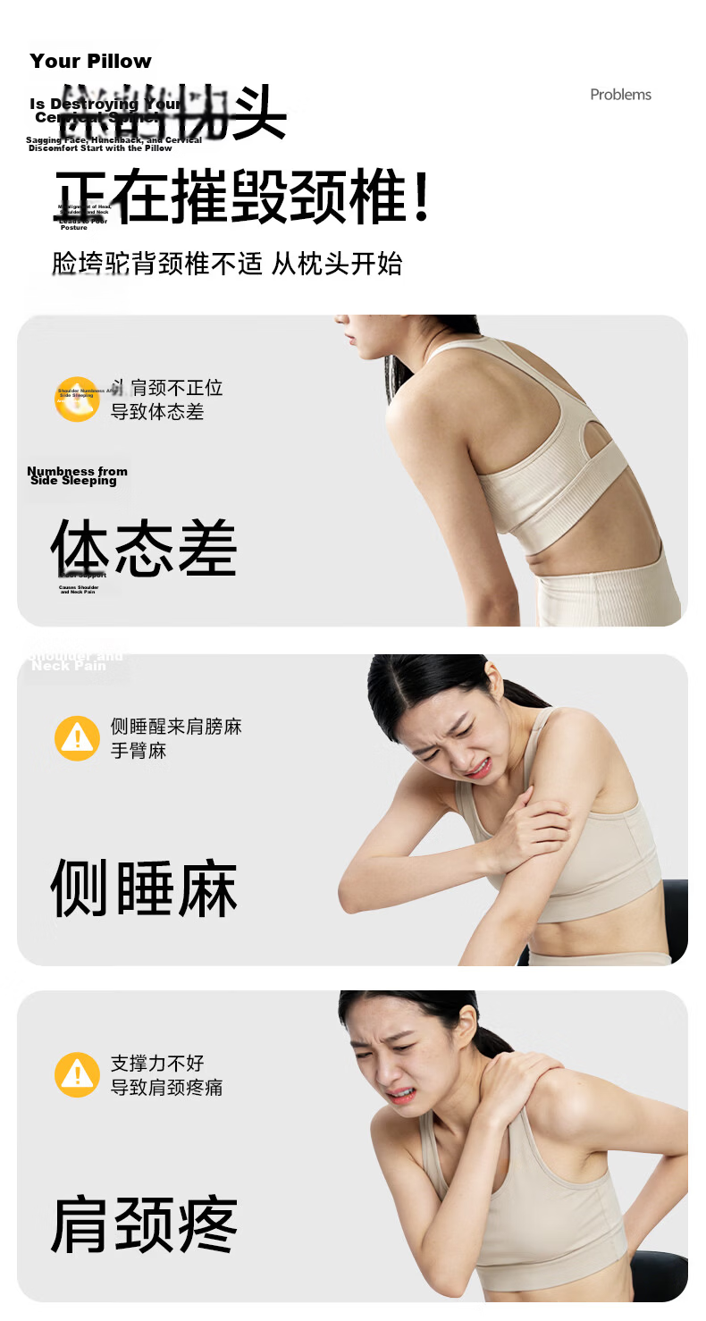 Mixiaoshu Low Pillow Neck Support for Adults And Students, Dual-Use for Prone And Supine Sleeping Positions, Fits Cervical Spine, Breathable Comfortable Memory Foam Pillow 2